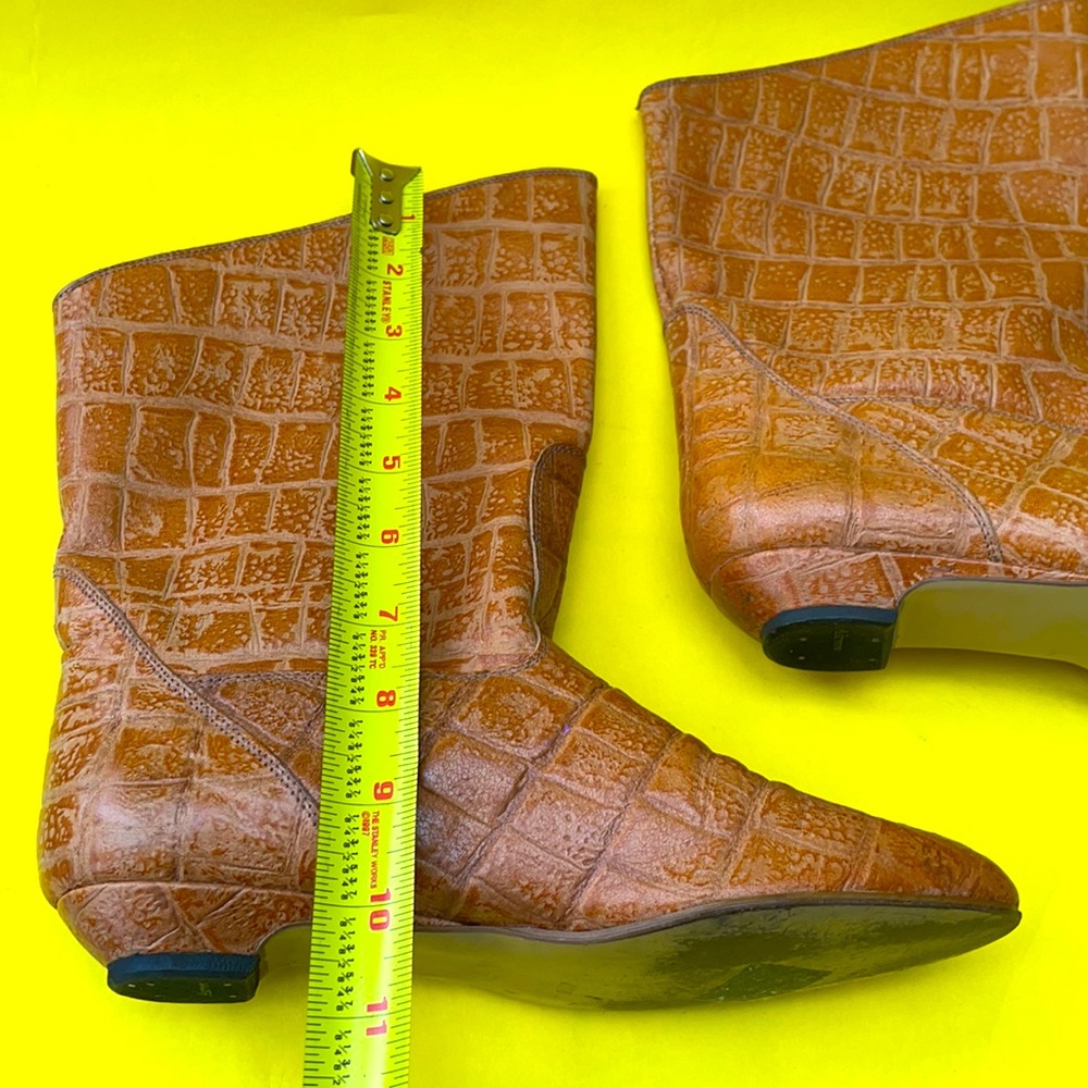 Vintage orange all leather booties - Picture 10 of 10